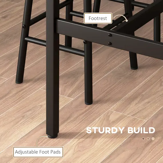 Buy 3 Piece Bar Table Set with 2 Stools, Industrial Bar Table and Stool Set, Dining Table and Chair Set, Grey, 6 image