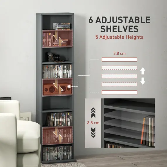 Buy 260 Narrow CD Storage Unit - Grey, 5 image