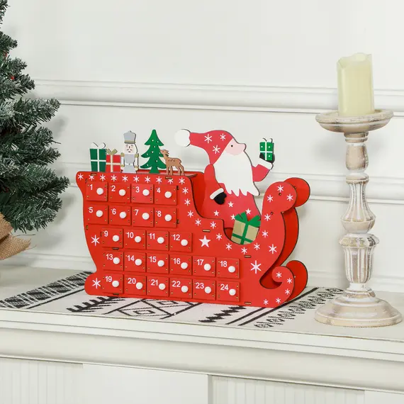 Buy 24-Drawer Reusable Santa Sleigh Christmas Advent Calendar, 2 image