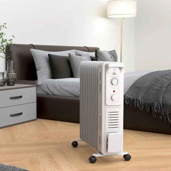 Buy 2.5kW 11 Fin Oil-Filled Radiator - White, 8 image