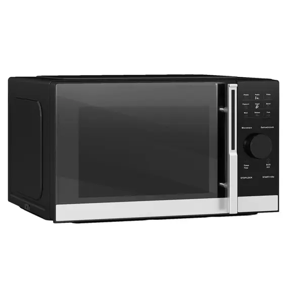 Buy 23L 800W Microwave Oven, Digital Solo Microwave with 10 Power Levels, Automatic Defrost, 8 Auto Cook Menus, 60 Minutes Timer, Eco Mode, Clock, Easy Clean, Small Black Microwave