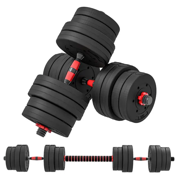 Buy 30kg 2 IN 1 Adjustable Dumbbells Weight Set, Dumbbell Hand Weight Barbell for Body Fitness, Lifting Training for Home, Office, Gym, Black