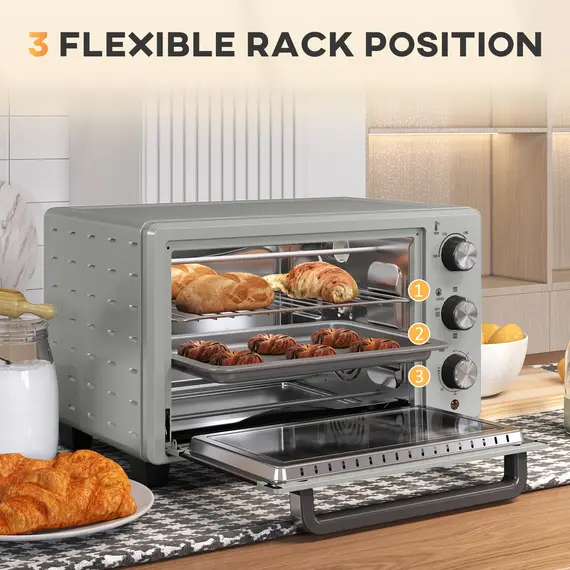 Buy 21L Mini Countertop Oven, 100°C-230°C Adjustable Temp - Silver Tone, 5 image