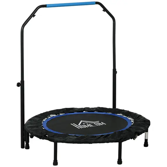 Buy 40" Foldable Mini Fitness Trampoline, with Adjustable Foam Handle, Blue