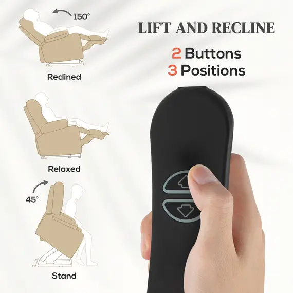 Buy 45° Lifting Riser and Recliner Armchair  - Beige, 4 image