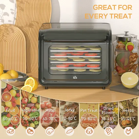 Buy 35-70°C Six-Tray Food Dehydrator - Black, 5 image