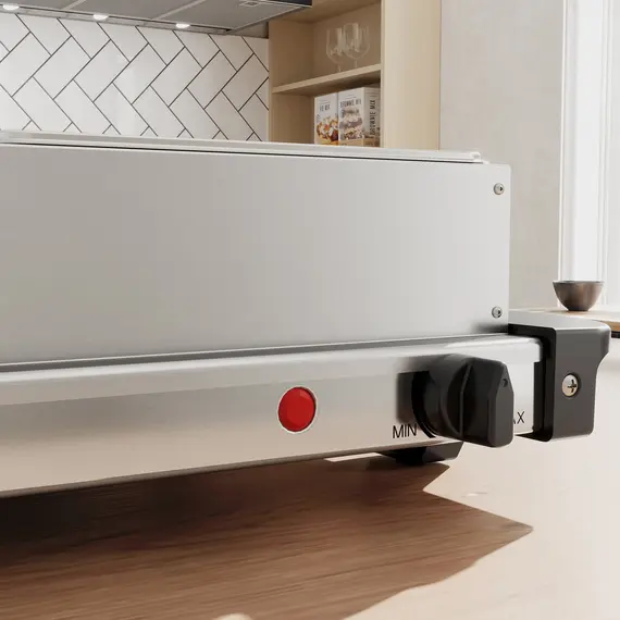 Buy 4.5L Stainless Steel Electric Buffet Server, with 3x Trays and Lids, 9 image