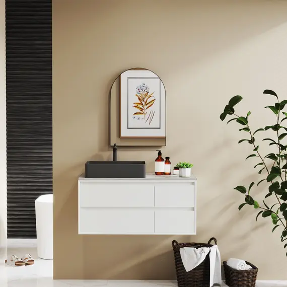 Buy 50 x 70cm Arched Home Mirror - Black, 9 image