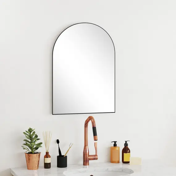 Buy 50 x 70cm Arched Home Mirror - Black, 8 image