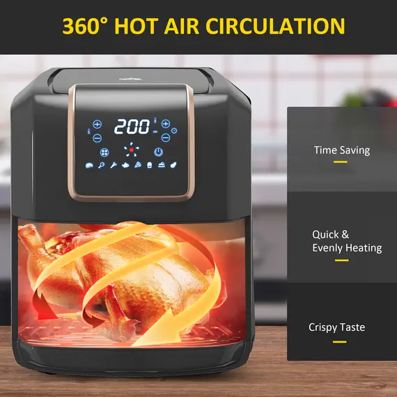 Buy 6.5L Single Basket Air Fryer, 80-200°C Temperature, Black and Gold Tone, 7 image