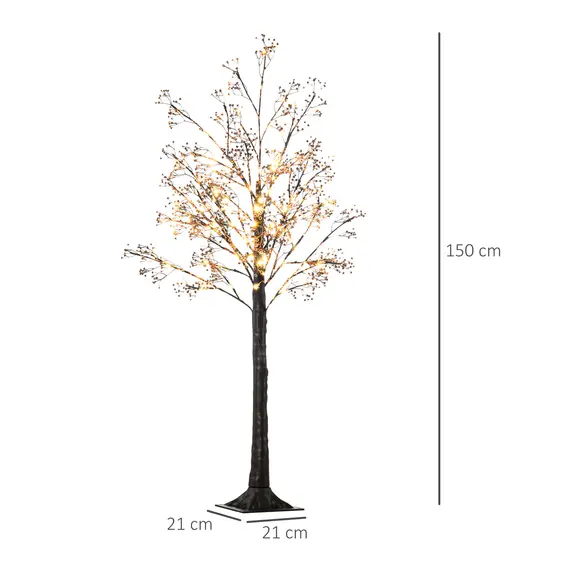 Buy 5ft Artificial Gypsophila Blossom Tree Light with 96 Warm White LED Light, Baby Breath Flowers for Home Party Wedding, Indoor and Outdoor Use, 3 image