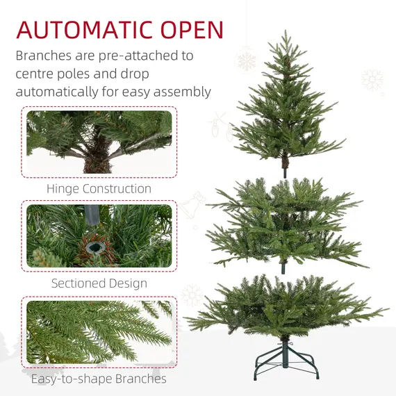 Buy 5ft Bushy and Bare Artificial Christmas Tree - Green, 6 image