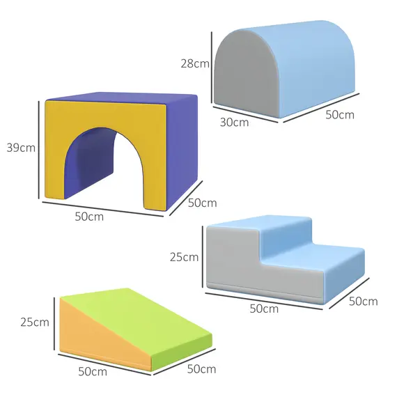 Buy 4-Piece Soft Play Set for Toddlers, Multicoloured, 3 image