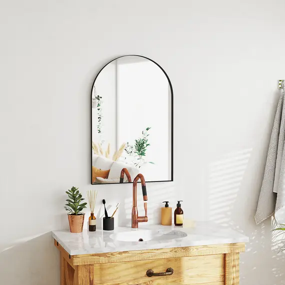 Buy 60 x 90cm Arched Home Mirror - Black, 8 image