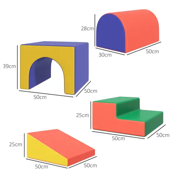 Buy 4-Piece Soft Play Set for Toddlers 1-3 Years, Red, 3 image