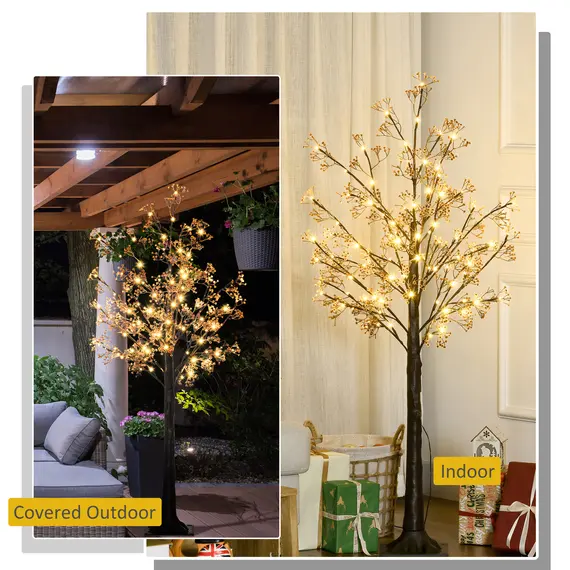 Buy 5ft Artificial Gypsophila Blossom Tree Light with 96 Warm White LED Light, Baby Breath Flowers for Home Party Wedding, Indoor and Outdoor Use, 7 image