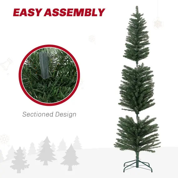 Buy 5ft Artificial Bare Pencil Christmas Tree - Green, 6 image