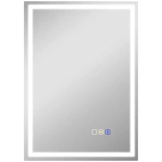 Buy 50 x 70 cm Anti-Fog LED Bathroom Mirror, with Bluetooth - Silver Tone