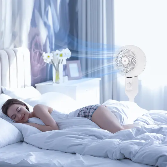 Buy 9'' Air Circulator Fan 3 Speed, 70° Oscillation 90° Vertical Tilt, Carry Handle, Pedestal Fan, Pedestal Fan for Living Room, Bedroom, Office, White, 8 image