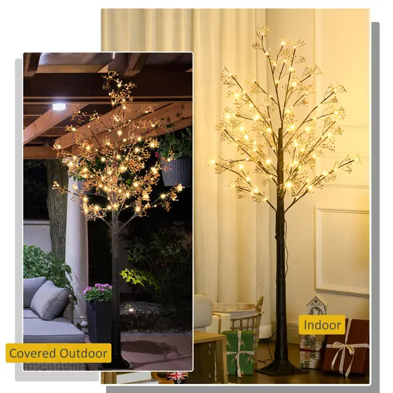 Buy 6ft Artificial Gypsophila Blossom Tree Light with 96 Warm White LED Light, Baby Breath Flowers for Home Party Wedding, Indoor and Outdoor Use, 7 image