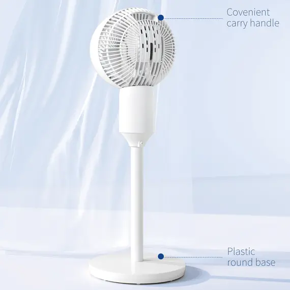 Buy 9'' Air Circulator Fan 3 Speed, 70° Oscillation 90° Vertical Tilt, Carry Handle, Pedestal Fan, Pedestal Fan for Living Room, Bedroom, Office, White, 7 image