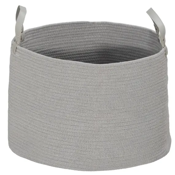 Buy 88L Cotton Rope Laundry Basket, with Handles - Grey