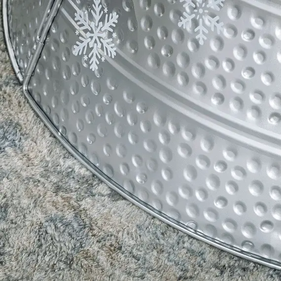 Buy 66cm Hammered Steel Christmas Tree Base Collar, 8 image
