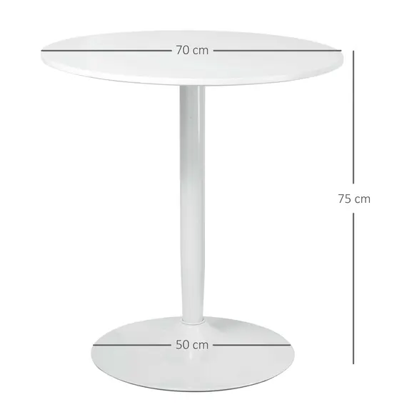 Buy 75H x 70cm Two-Person Minimalistic Dining Table - White, 3 image
