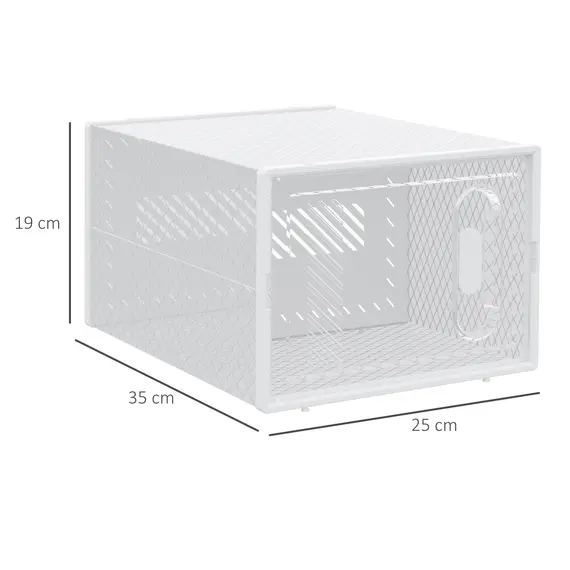 Buy 8PCS Clear Shoe Box, Plastic Stackable Shoe Storage Box for UK/EU Size up to 8.5/43 with Magnetic Door for Women/Men, 25 x 35 x 19cm, 3 image