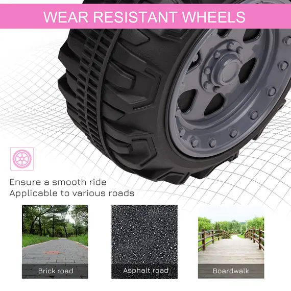 Buy 6V Kids Electric Ride on Car Toddlers Quad Bike All Terrain Vehicle Toy With Music for 18-36 months Pink, 7 image