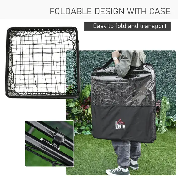 Buy Angle Adjustable Double Sided Rebounder Net Training Aid Target Soccer Goal Kickback For Football, Baseball, Basketball - 75L x 75W cm, 6 image