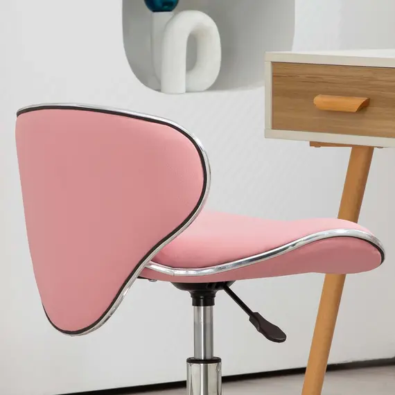Buy Adjustable Rolling Swivel Beauty Salon Chair, Stool for Spa, Pink, 7 image
