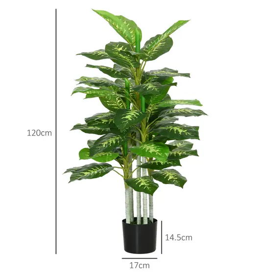 Buy Artificial Evergreen Tree Fake Decorative Plant in Nursery Pot for Indoor Outdoor Decor, 120cm, 3 image