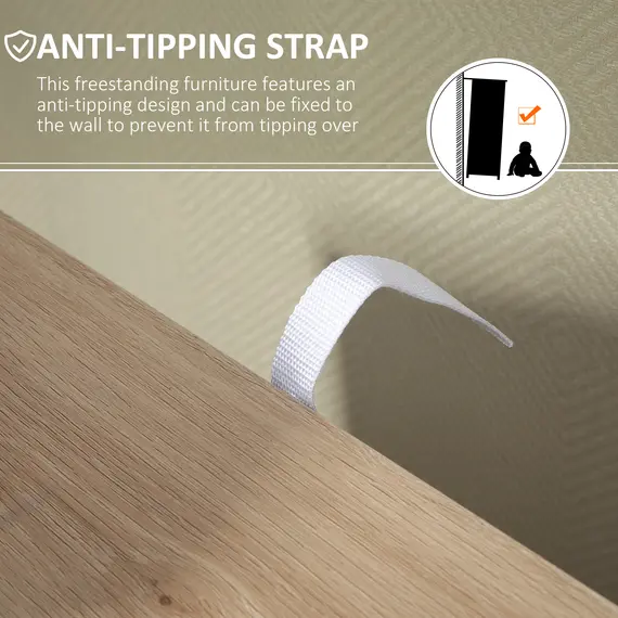 Buy Bathroom Cabinet, Freestanding Storage Cabinet with 4 Drawers, Door Cupboard for Living Room, Kitchen, Bedroom, Natural, 7 image