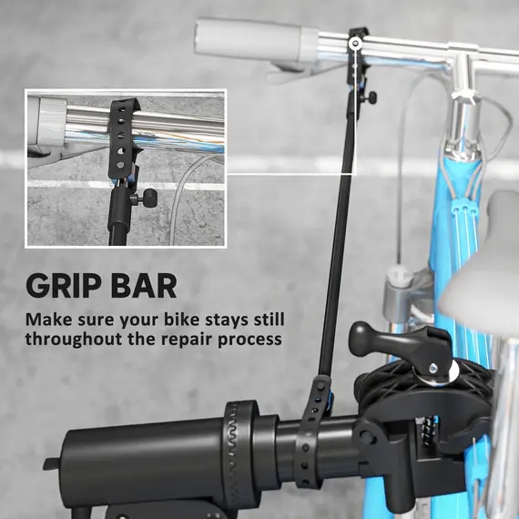 Buy Bike Repair Stand, Heavy Duty Bike Stand for Maintenance, Max Load 40kg, Height Adjustable, Foldable and 360° Rotatable for Road Bike, Mountain Bike, E-Bike, 5 image