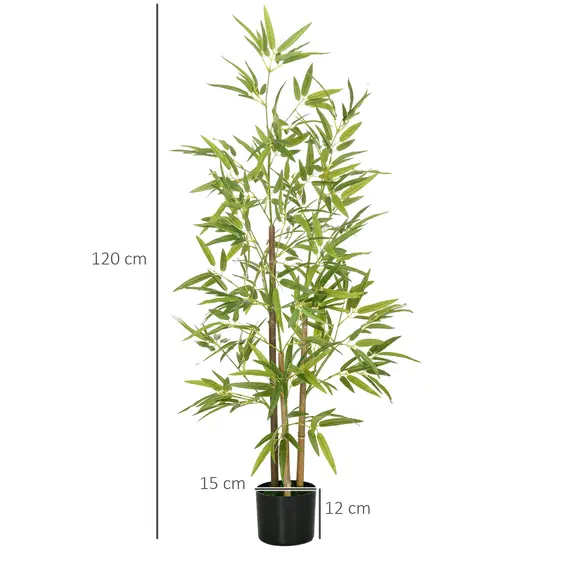 Buy Artificial Plant Bamboo Artificial Tree Height 120 cm with Pot for Home Indoor Decor, 3 image