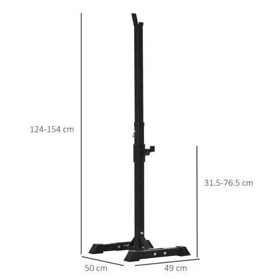 Buy Adjustable Squat Rack, Weight Strength Training Bench Press Rack Barbell Rack Power Rack Weight Bench Supporter for Home Gym Exercise, Max Load 150kg, 124-154cm, 3 image
