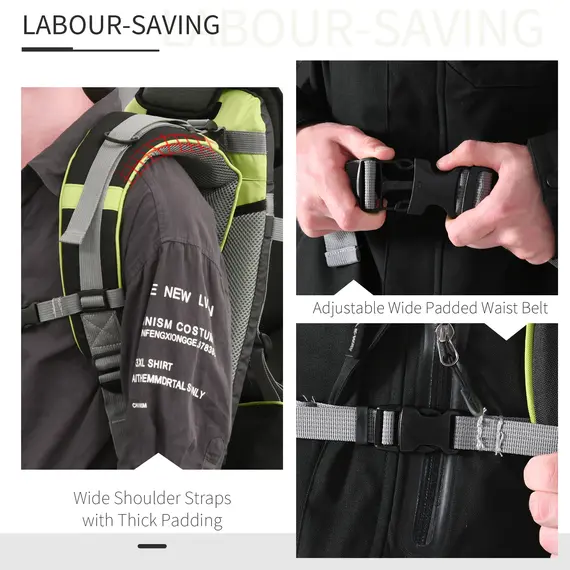 Buy Baby Hiking Backpack Carrier Child Carrier with Ergonomic Hip Seat Detachable Rain Cover Adjustable Straps Stand for Toddler 6 - 36 Months Black, 5 image