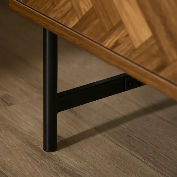 Buy Bedside Table with Two Drawers, Side Cabinet Storage Unit with Metal Handles, Organisation Furniture for Living Room, Bedroom, Walnut Brown, 9 image