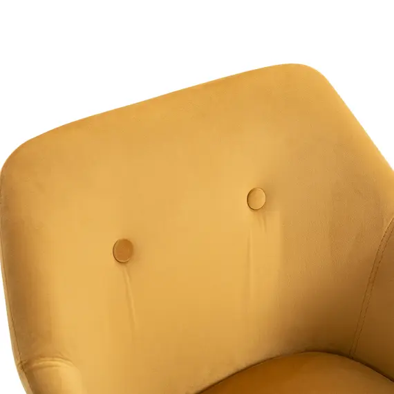 Buy Dining Chairs Set of 2 Modern Upholstered Fabric Velvet-Touch Leisure Chairs with Backrest and Armrests, Lounge Reception Chairs for Home Office Kitchen Counter, Yellow, 8 image