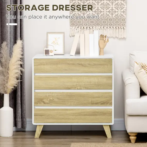 Buy Chest of Four Drawers - Wood-Effect/White, 4 image
