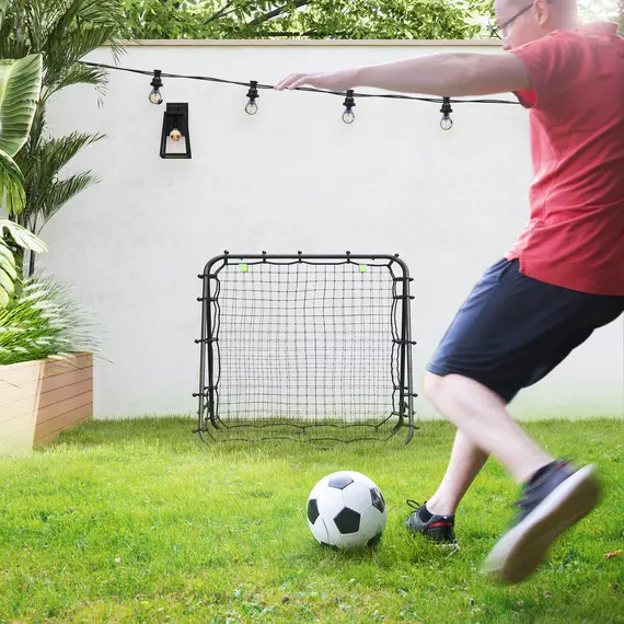 Buy Double Sided Football Rebounder Net, Football Rebound Goal with Five Adjustable Angles, Black, 2 image