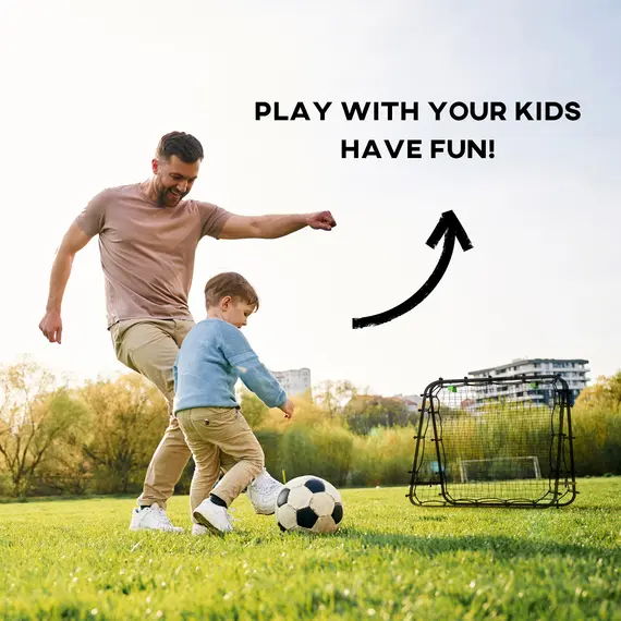 Buy Double Sided Football Rebounder Net, Football Rebound Goal with Five Adjustable Angles, Black, 7 image