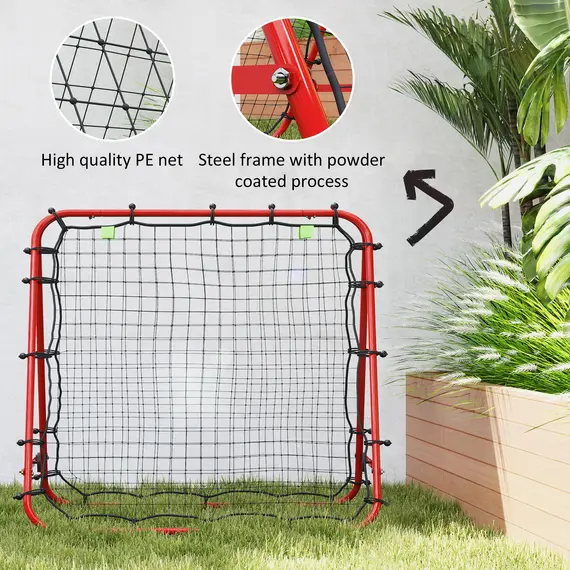 Buy Double Sided Football Rebounder Net, Football Rebound Goal with Five Adjustable Angles, Red, 6 image