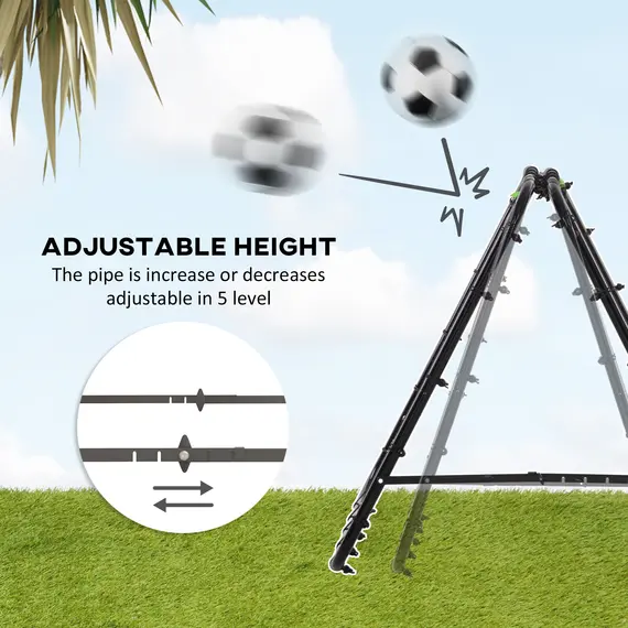 Buy Double Sided Football Rebounder Net, Football Rebound Goal with Five Adjustable Angles, Black, 4 image