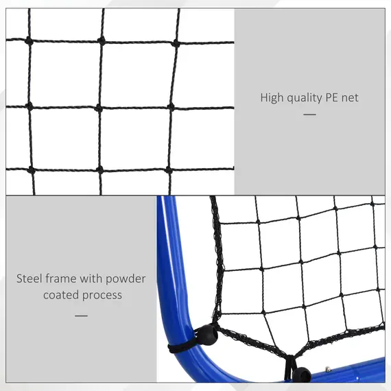 Buy Double Sided Football Rebounder Net, Football Rebound Goal with Five Adjustable Angles, Blue, 6 image