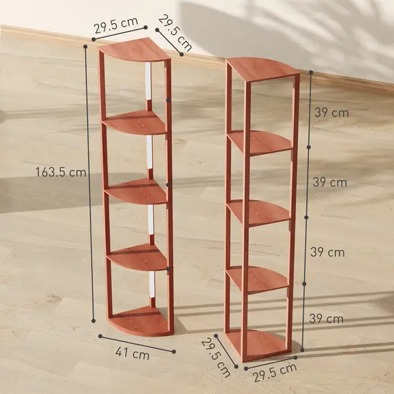 Buy Corner Floor Lamp for Living Room Bedroom with Dimmable Warm White LED Light, Modern Tall Standing Lamp, Brown, 3 image