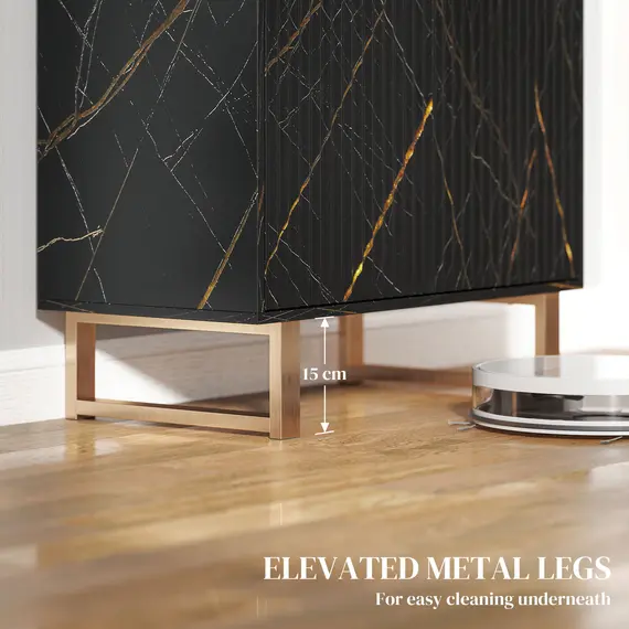 Buy Elegant Storage Sideboard - Black/Gold-Tone, 6 image