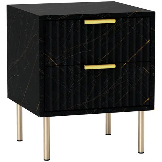 Buy Elegant Two-Drawer Bedside Table - Black
