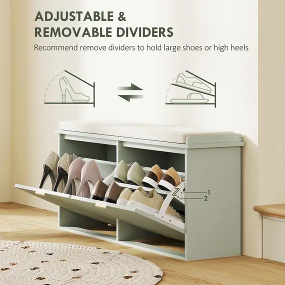 Buy Elegant Ten Shoe Bench, with Top Seat - Green, 6 image